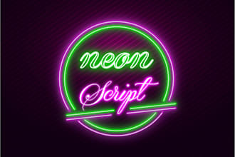 create an amazing  neon light logo design in 24 hr