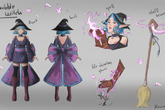 design and create character sheets or splash arts