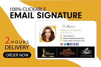create a clickable HTML email signature for outlook, gmail etc