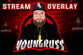 design twitch logo, twitch overlay, animated stream package