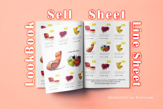 make product catalog sell sheet, line sheet, lookbook, price fact design