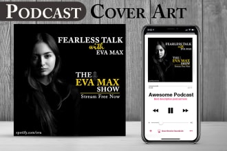 design professional podcast cover art and podcast logo