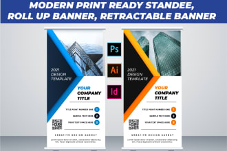 design modern retractable roll up standee, business signage