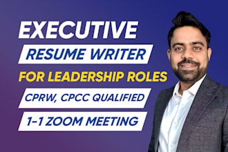 write, edit executive resume, cover letter, bio, linkedin for director, vp, CEO