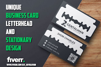 do unique business card letterhead and stationary design