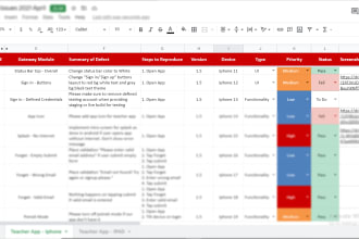 write your test cases and scenarios in software quality assurance