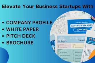 develop a standardized white paper, company profile and pitch deck