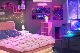 2d background anime illustration