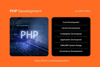 develop custom php, laravel web application and CRM portals