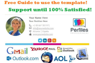 design a clickable HTML email signature for gmail, outlook, yahoo