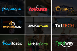 do modern text based lettering logo design