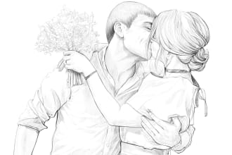 drawings after the picture, ready for printing, high resolution