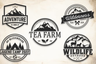do retro vintage mountain outdoor camping or hunting logo