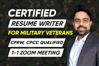 write military resume, cover letter, and linkedin profile for veterans