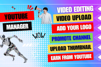be your youtube manager, video editor, channel promoter