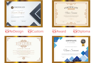 do professional certificate, diploma certificate, award certificate design