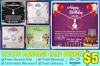 make awesome jewelry message card design for shineon