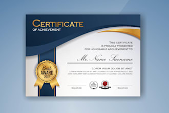 create and design custom award and diploma certificate