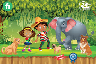 draw children book cover and children book illustrations