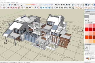 produce sketchup 3d modelling of building plan from autocad