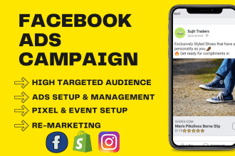 create and manage laser targeting facebook ads campaign, instagram ads marketing