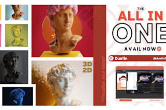 design your 3d artwork or illustration needs