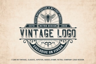creative retro vintage logo and badge design