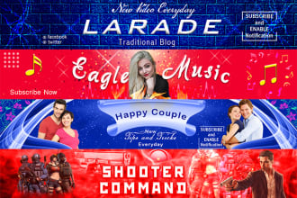 design awesome youtube banner, twitch, and twitter banner