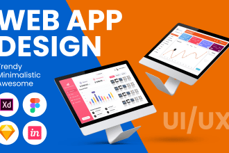 design web app, dashboard, admin panel UI UX in xd, invision, figma