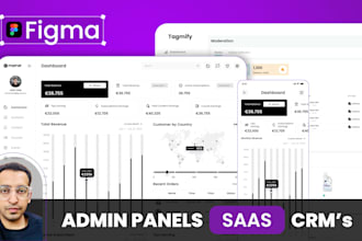 do UI UX design for saas web app dashboard, admin panels in figma
