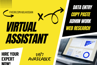 do all data entry work job,data scraping,copy paste,data collection work in 24hr