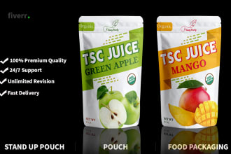 create stand up plastic pouch, mylar n food packaging design