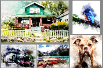 draw house, landscape or any illustration in watercolor