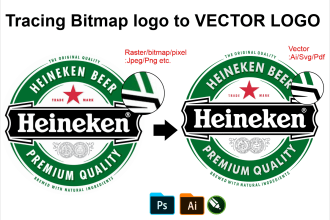 turn bitmap image to vector, tracing, jpeg,png to ai,eps