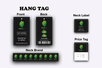 do clothing hang tag and label design within 6 hours