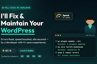 fix wordpress errors, issues, bugs and broken website fast