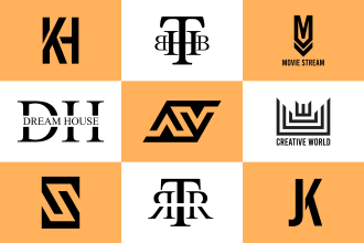 do custom personal name monogram for branding initial letter or text logo design