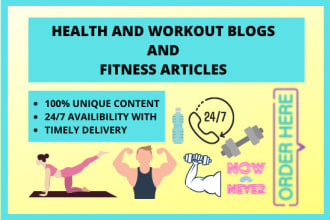 write health and workout blogs and fitness articles