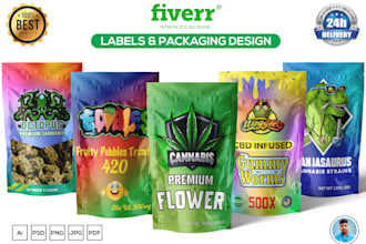 do packaging design for pouch, mylar bag, and cbd products label design
