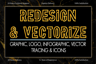 design redesign edit and trace logo and icons