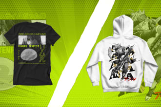 design all custom or style anime t shirt hoodie and other