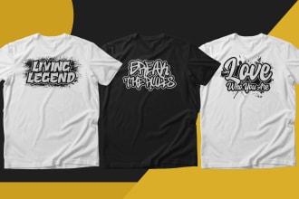 design awesome black white custom typography t shirt in graffiti style