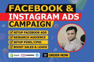 setup facebook ads campaign and instagram ads, meta paid ads for sales and leads