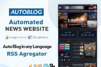 create automated news website autoblog, auto news RSS aggregator