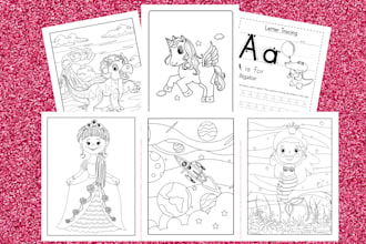create KDP ready coloring book pages for adults and children