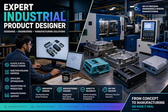 do 3d industrial product design 3d cad design and 3d modeling for manufacturing
