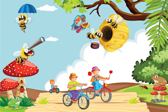 draw childrens story book illustration