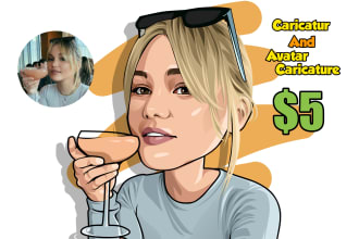 draw caricature, headshot avatar and big head from photo