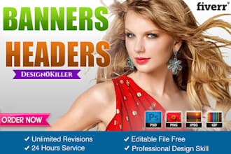create awesome website header banner