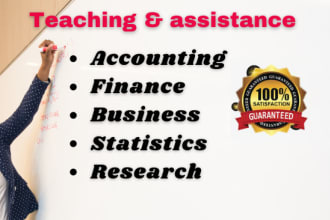 assist and tutor in finance, accounting, business courses